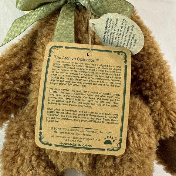 New 1998 Boyds Bear Plush Auntie Aleena De Bearvoire Vintage 11" 918451 w Tags - Picture 8 of 8